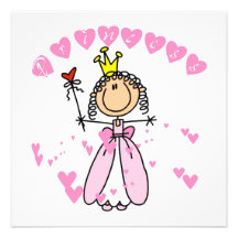 Princesse de coeurs invitations