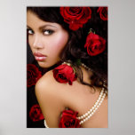 Princesse de roses rouges affiches