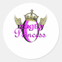 Princesse de rugby adhésifs ronds