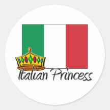 Princesse italienne autocollant rond