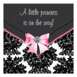 Princesse noire baby shower d'arc de rose de damas invitations personnalisables