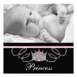 Princesse noire rose Birth Announcements de filles Invitations Personnalisées