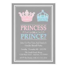 Princesse ou prince Gender Reveal Party Invitation