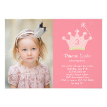 Princesse Party Photo Birthday Invitation