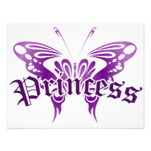 Princesse pourpre de papillon cartons d'invitation