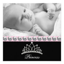 Princesse rose Baby Birth Announcements Faire-part Personnalisés