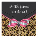 Princesse rose baby shower de léopard invitations