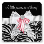 Princesse rose baby shower de noir de rose de zèbr faire-part