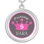 Princesse rose et noire Necklace de monogramme Bijouterie