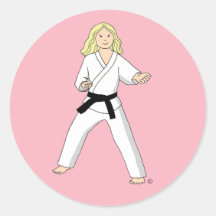 Princesse rose Stickers de karaté Adhésifs Ronds
