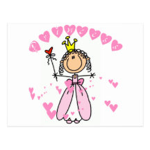 Princesse Stick Figure Tshirts et cadeaux de coeur Carte Postale