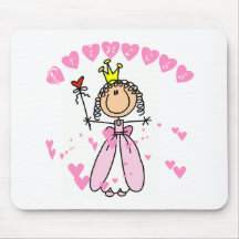Princesse Stick Figure Tshirts et cadeaux de coeur Tapis De Souris