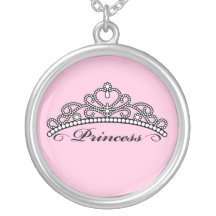 Princesse Tiara Necklace (arrière - plan rose) Colliers Personnalisés