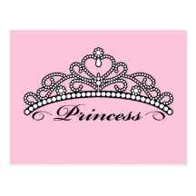 Princesse Tiara Postcard (arrière - plan rose) Cartes Postales