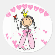 Princesse Tshirts et cadeaux de coeur Autocollant Rond