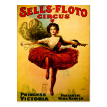 Princesse Victoria de cirque de danseur de fil de  Carte Postale