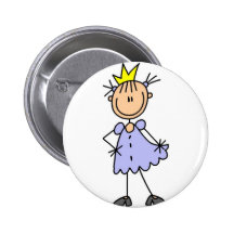 Princesse With Crown Button Badges Avec Agrafe