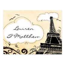 Printemps dans Tour Eiffel de Paris Cartes Postales