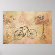 Printemps vintage romantique en collage de Paris Posters