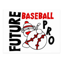Pro singe de chaussette de futur base-ball cartes postales