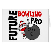 Pro singe de chaussette de futur bowling cartes de vœux