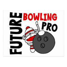 Pro singe de chaussette de futur bowling carte postale