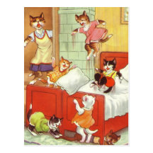 Problème dans la chambre à coucher carte postale