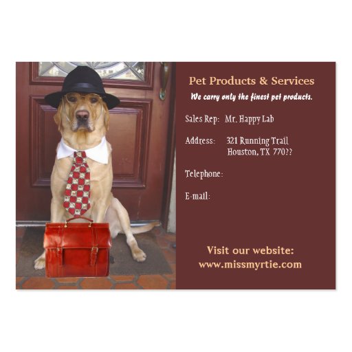 Produits et services d'animal familier carte de visite