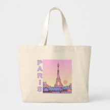 Produits roses de coucher du soleil de Paris Sac Fourre-tout