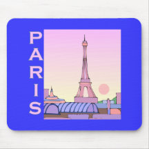 Produits roses de coucher du soleil de Paris Tapis De Souris