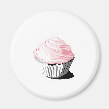 Produits roses de modèle de petit gâteau de vecteu aimants