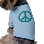 Produits verts turquoises de signe de paix t-shirt pour animal domestique