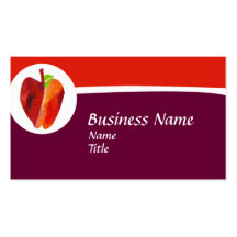 Professeur rouge mignon d'Apple 4 Carte De Visite
