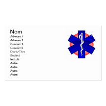 Profession ambulancier, ambulancière carte de visite