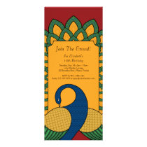 Profil de paon invitation de 4,25 x 9 pouces invitations