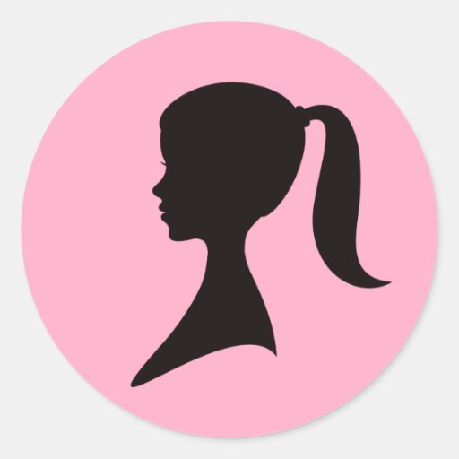 Profil d'une fille avec la queue de poney autocollants