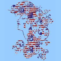 Profil patriotique de beauté américaine de KRW t-shirts