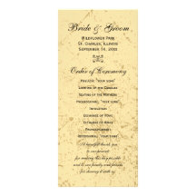 Programme affligé et élégant de mariage double cartes customisées