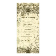Programme antique de fantaisie de mariage de musiq double carte en  couleur