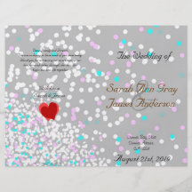 Programme blanc de mariage de confettis prospectus