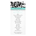 Programme bleu-clair et de mariage damassé double carte
