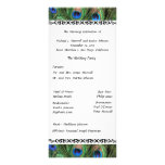 Programme coloré de mariage de plume de paon carte double en  couleur