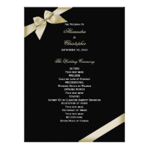 Programme crème de mariage de ruban bristols