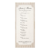Programme crème fait sur commande de mariage de ch bristols