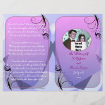 Programme de mariage (conception Bifold avec la ph Prospectus Personnalisés