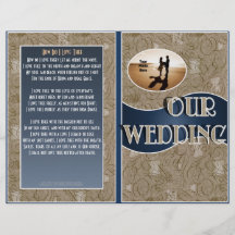 Programme de mariage (conception Bifold avec la ph Prospectus Personnalisés