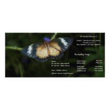 Programme de mariage de papillon carte double