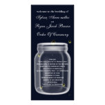 programme de mariage de pot de maçon de lucioles carte double customisable