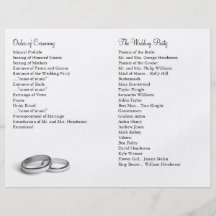 Programme de mariage d'éternité tract customisé