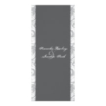 Programme de mariage - floral élégant gris blanc carte double